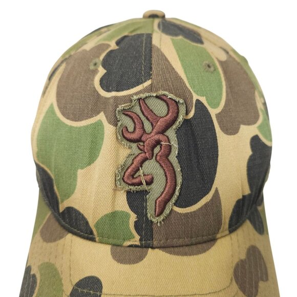 Browning Camo FlexFit L/XL Camo Cap Hat Baseball Hunter Trucker Embroidered Logo - Picture 7 of 14